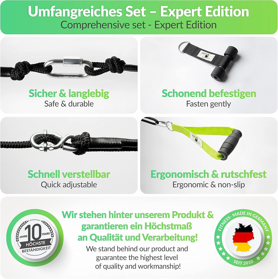 BodyCROSS Premium Schlingentrainer Expert Edition, Made in Germany, geprüft & zertifiziert, Slingtra