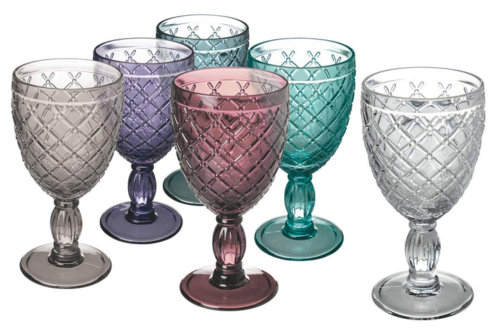 Villa d’Este Home Tivoli 5907722 Castle Weingläser-Set, 280 ml, aus Glas, 6 Stück