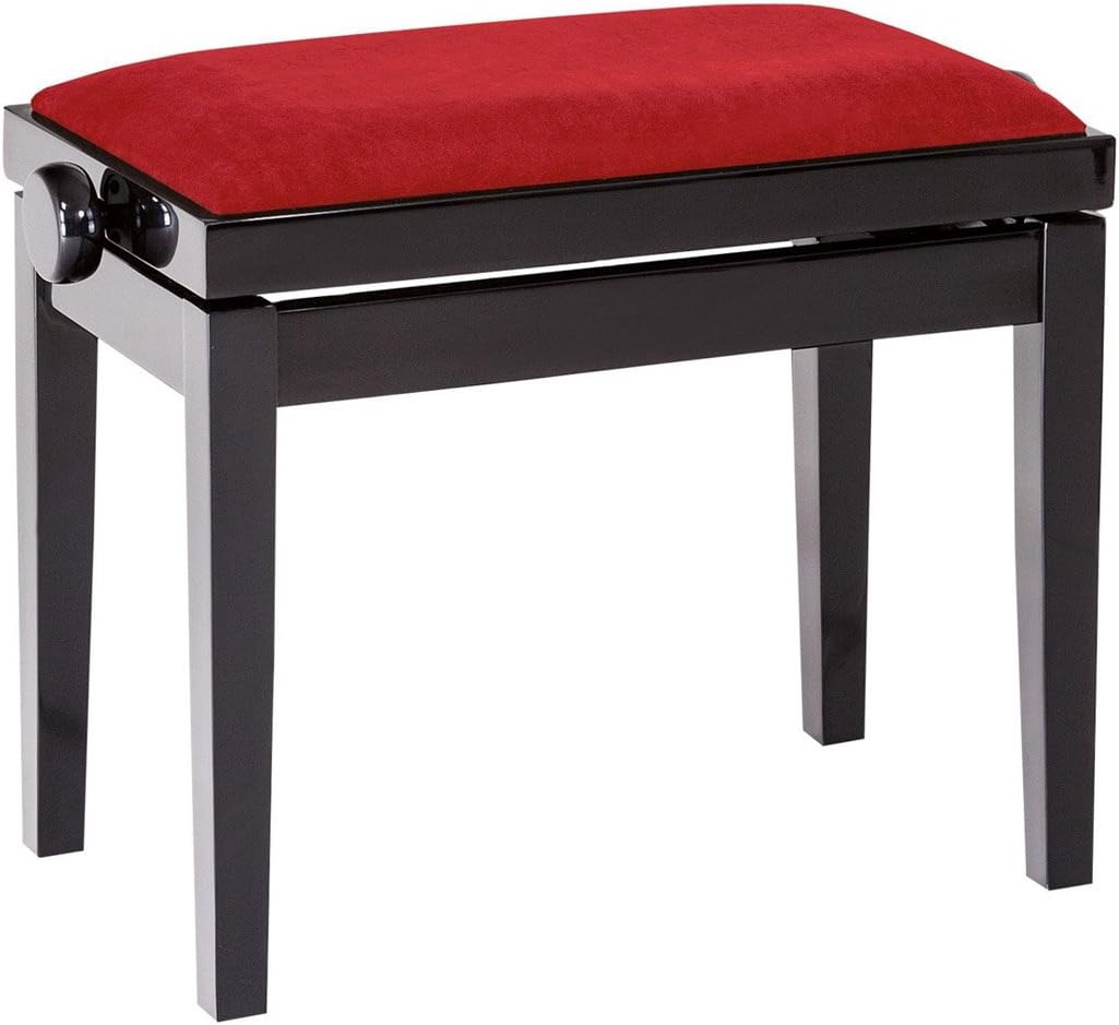 Unbekannt K&M 13802 Sitzpolster Rot - Samt-Polstersitz mit breiter Sitzfläche für K&M Keyboard- und