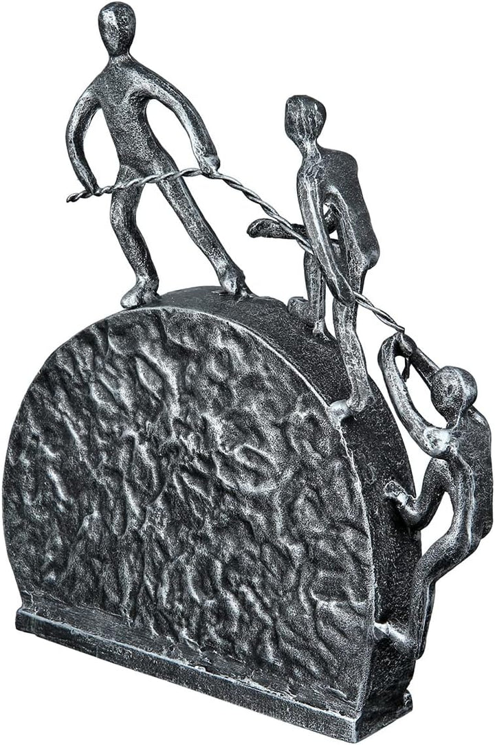 GILDE Design Skulptur Lifting Eisen silberfarben 67583 - Höhe 21 cm Höhe 21 cm Silberfarben, Höhe 21