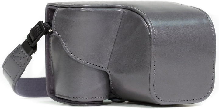 MegaGear Sony Alpha A6300, A6000 (16-50 mm) Ever Ready Leder Kamera-Case mit Trageriemen und Batteri