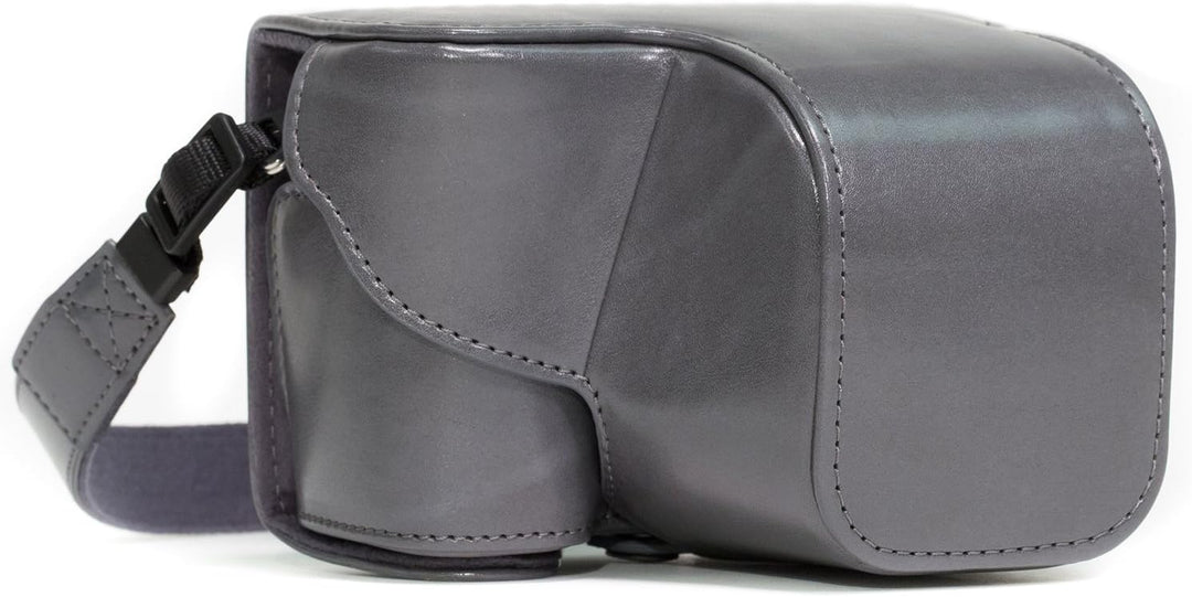 MegaGear Sony Alpha A6300, A6000 (16-50 mm) Ever Ready Leder Kamera-Case mit Trageriemen und Batteri