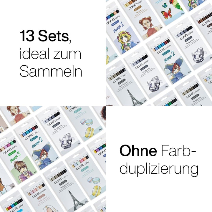 COPIC Ciao Marker Set 5+1 Portrait colours 2, Blisterpackung mit 5 Markern + 1 Multiliner 0,3 mm, fü