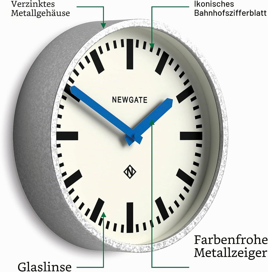 NEWGATE® The Luggage Wanduhr aus Metall Wanduhren - Designer Bahnhofsuhr - Perfekt als Küchenuhr - B