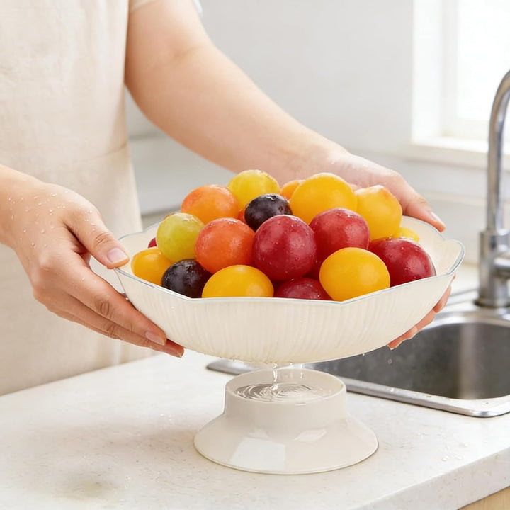 Süssigkeiten Obstschale modern Dekoschale mit Fuss Obst Gemüse Aufbewahrung Küche Transparent 2 Stüc