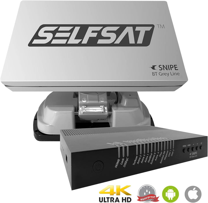 [Test: AUSGEZEICHNET*] Selfsat Snipe BT Grey Line Twin - automatische Camping Antenne incl. iOS/Andr