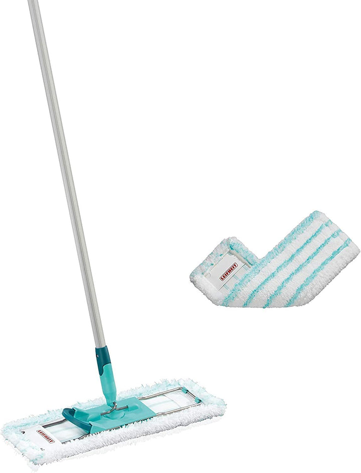 Leifheit rückenschonender Bodenwischer Profi XL Micro Duo inkl. Ersatzbezug Micro Duo aus Mikrofaser