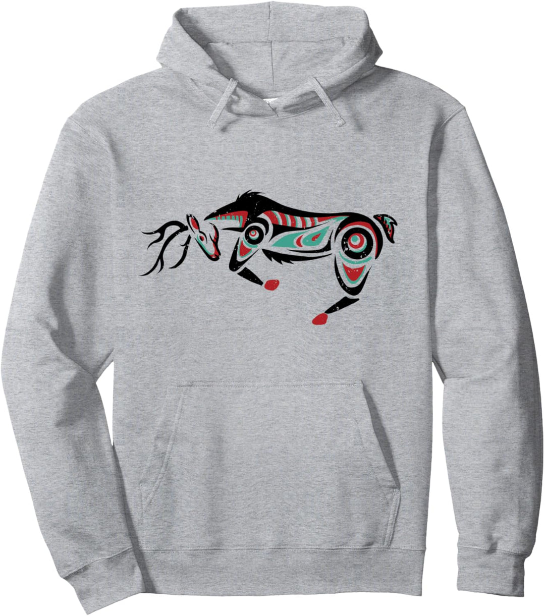 Native American Deer Astrologisches Zeichen Indianer Tierkre Pullover Hoodie