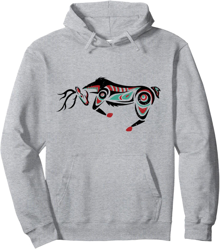 Native American Deer Astrologisches Zeichen Indianer Tierkre Pullover Hoodie