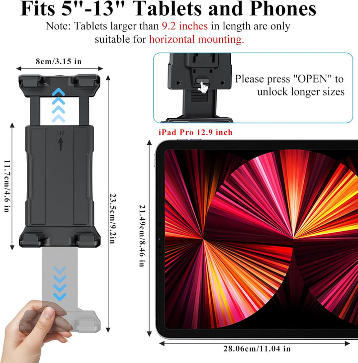 OHLPRO Tablet Autohalterung-Universelle 360° Drehbare Tablet Halterung Auto Vorne, Tablethalterungen