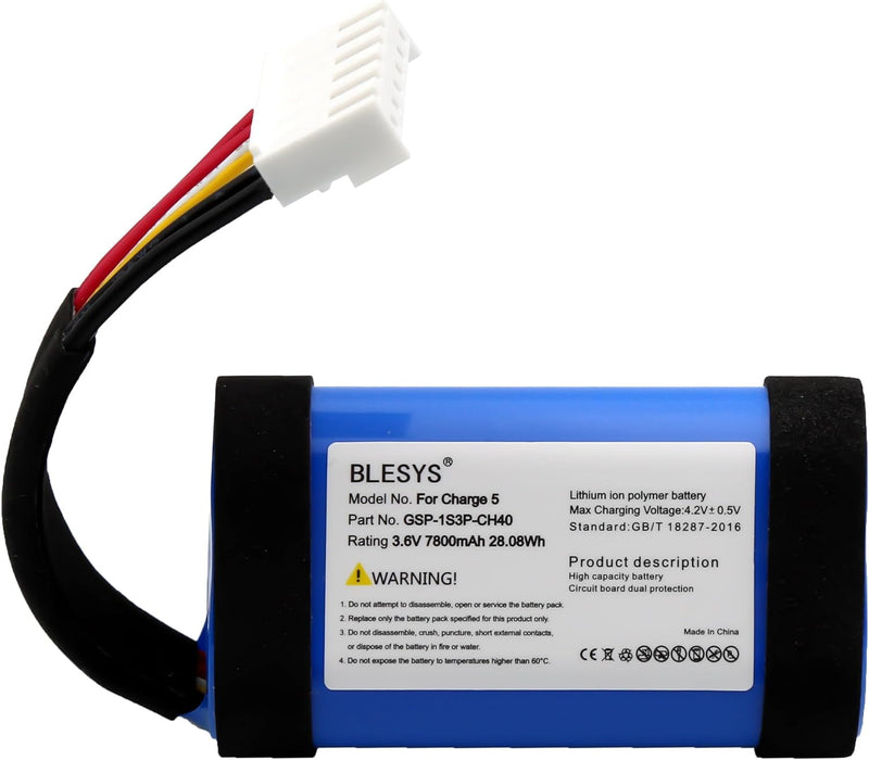 BLESYS Akku für JBL Charge 5, 3.6V 7500mAh Li-ion GSP-1S3P-CH40, GSP-1S3P-CH4A Akku für JBL Charge 5