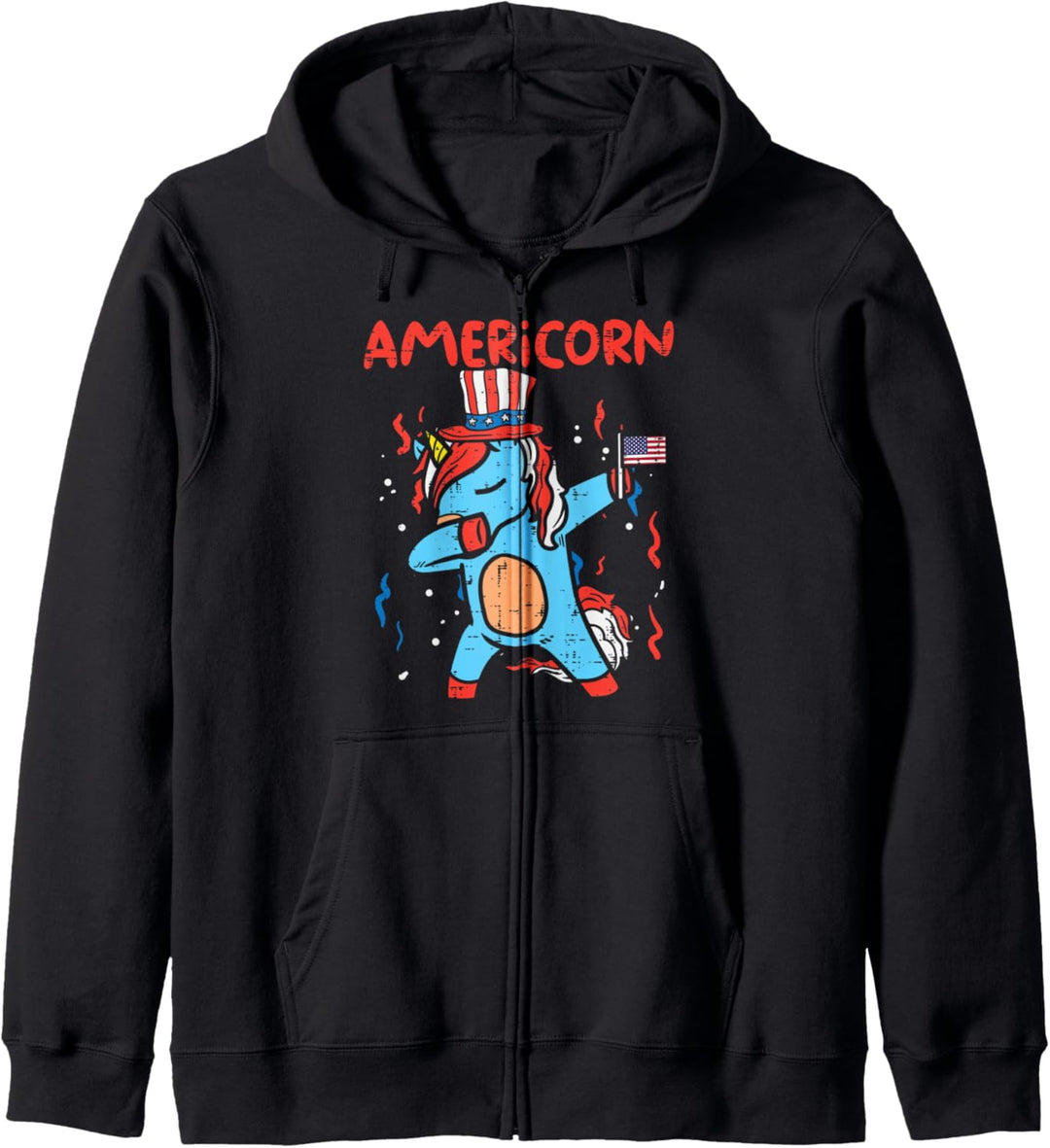 Americorn Dabbing Unicorn American Flag 4th Of July Girls Kapuzenjacke