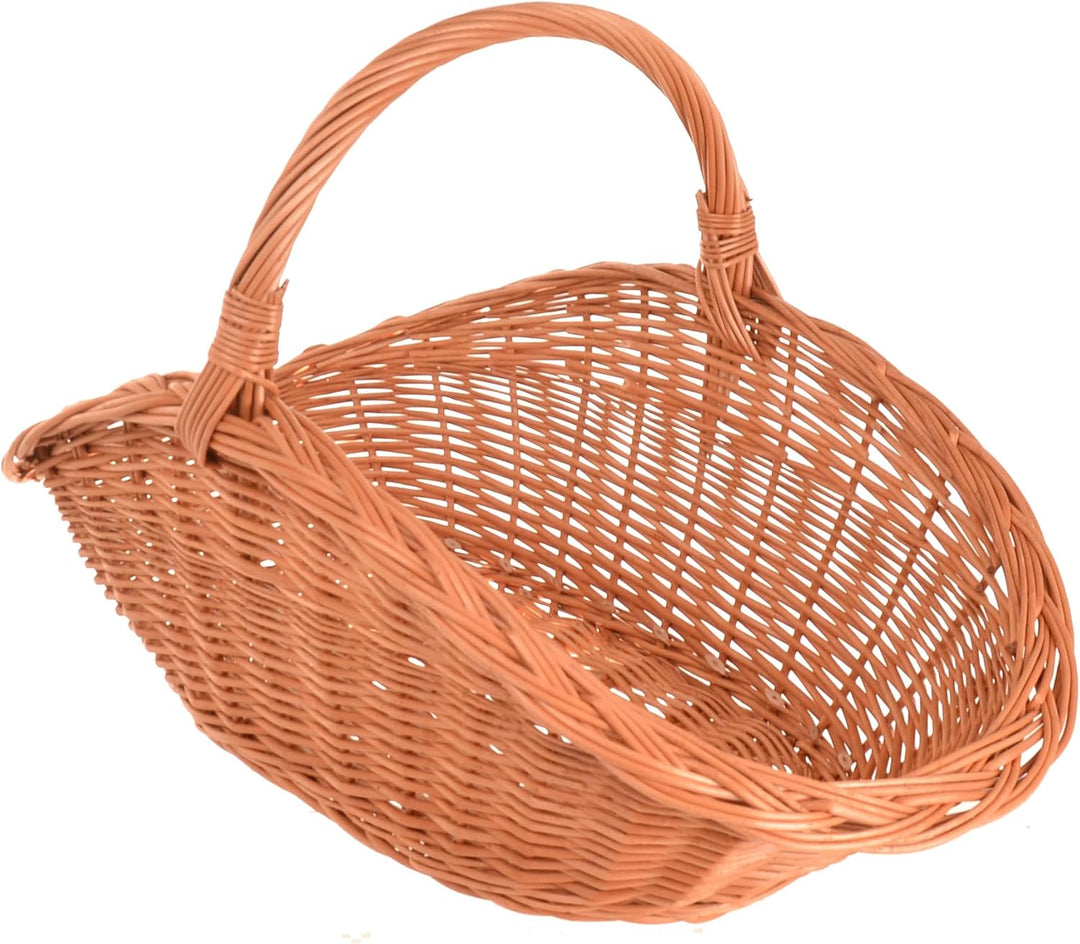 Kaminholzkorb aus Weide 65 x 35 cm – Handgefertigte Holz- & Dekokörbe mit Griff – Kamin Holzkorb Nat