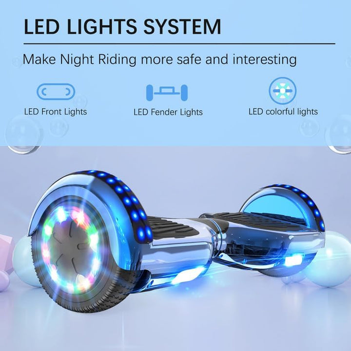 RCB Hoverboards 6,5 Zoll Skateboard Kinder und Jugendliche Hoverboards mit Bluetooth - Led Licht Seg