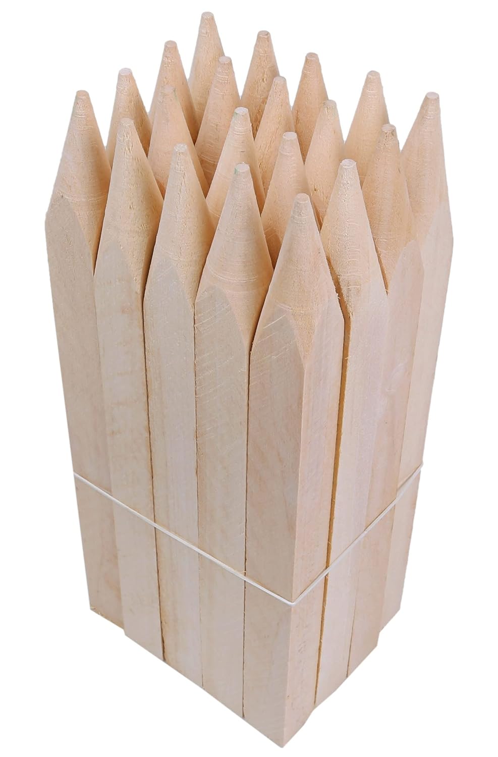 Holzpfähle, Holzpflöcke, Holzpfosten, angespitzt, quadratisch, aus Hartholz, 50 Stück, 40 cm – zum M