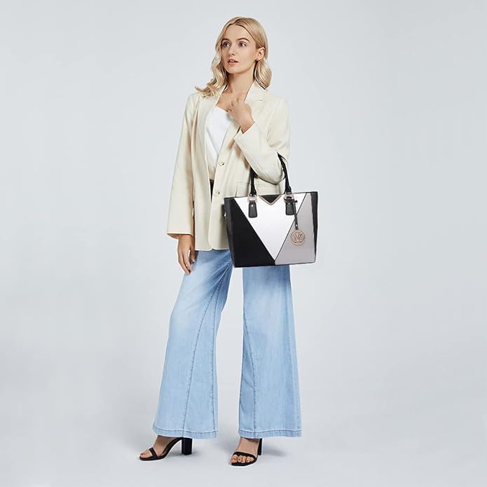Miss Lulu Pu Ledertasche Damen Schultertasche Handtasche (Graue Ausgabe), Graue Ausgabe