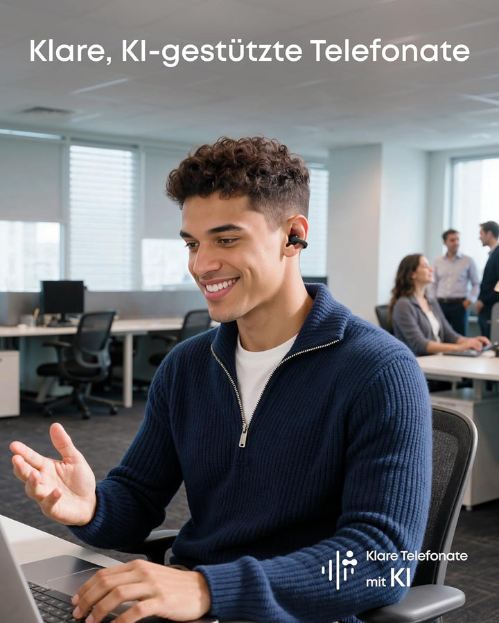 soundcore C50i by Anker, Open-Ear Kopfhörer, Clip-On Earbuds, Ultra-bequem, Open-Ring Design, 12mm T