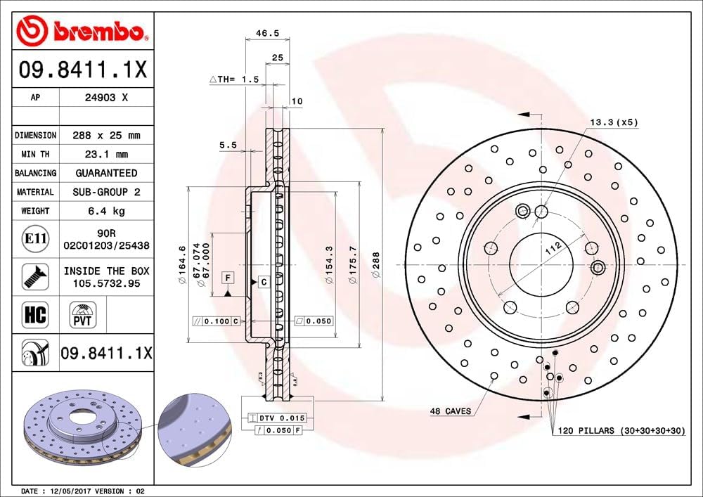 BREMBO 09.8411.1X Bremsscheiben-Rotoren