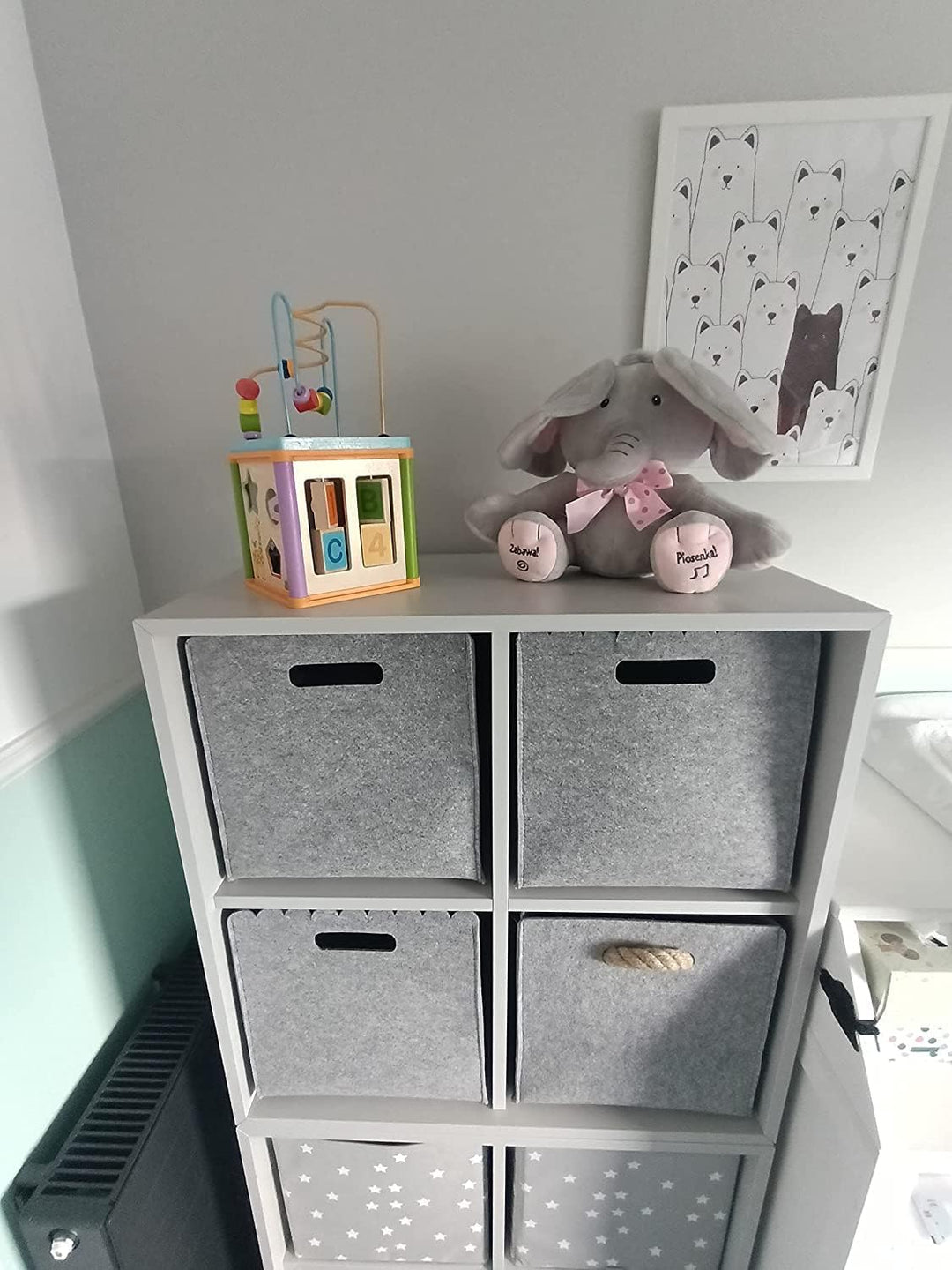 SILUK Filzkorb Korb Kinder Aufbewahrungsbox Spielzeugkiste für Kinderzimmer Spielzeug Faltbar (33x33
