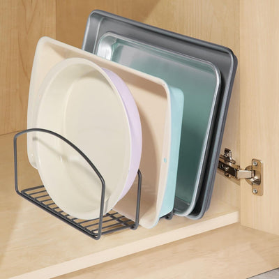 mDesign Küchen Organizer – Geschirrablage mit drei Fächern für mehr Ordnung in der Küche – Geschirrh