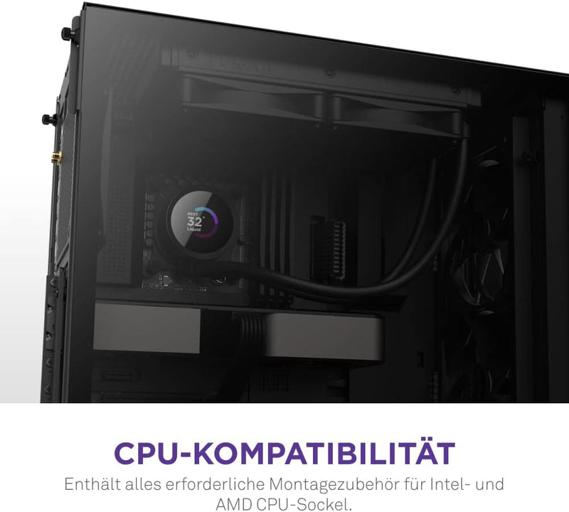 NZXT Kraken 240 - RL-KN240-B1-240mm AIO CPU Wasserkühlung - 1,54" LCD Display 240x240-2x120mm PWM Fa