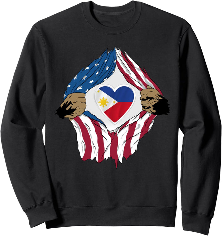 Philippinen, USA, philippinische Wurzeln Flagge Sweatshirt