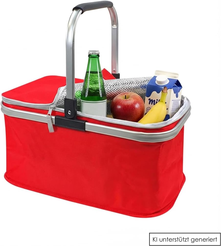 2 Stück 24L Einkaufskorb Gross Isolierkorb Kühlkorb Kühltasche Picknickkorb Thermotasche Kühltasche