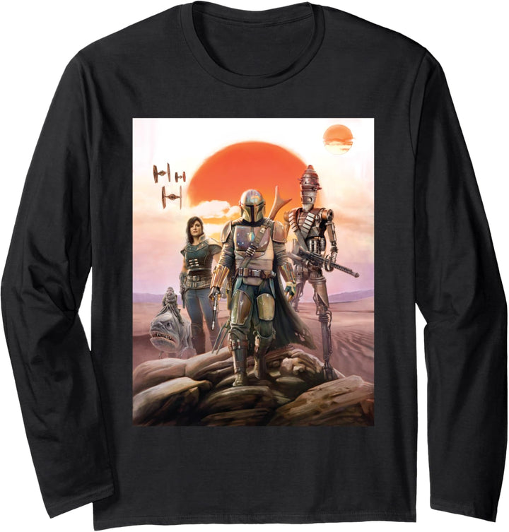 Star Wars The Mandalorian Group Poster Langarmshirt