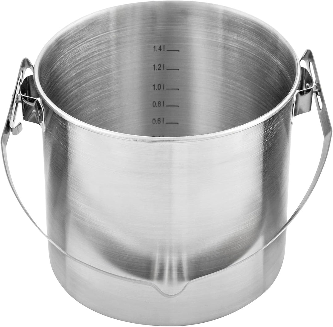 Tatonka Pot Set BC 1.4 L - Hoher Outdoor-Kochtopf aus Edelstahl mit einsetzbarer Schale, Bügel zum A