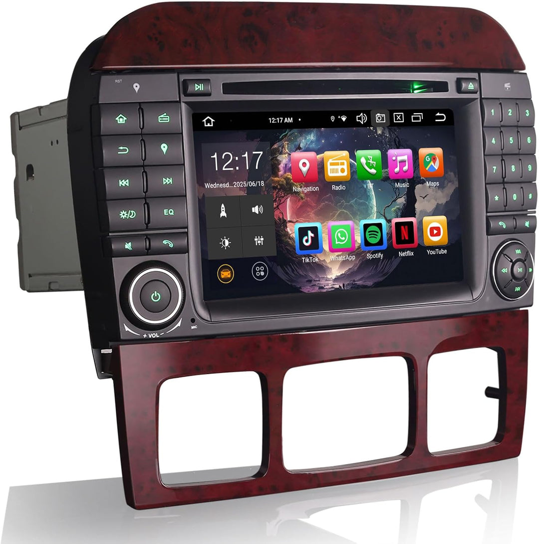 【8-Kern 4GB+64GB】 Erisin 7 Zoll Android 12 Autoradio mit GPS Navi Für Mercedes Benz S/CL Klasse W220