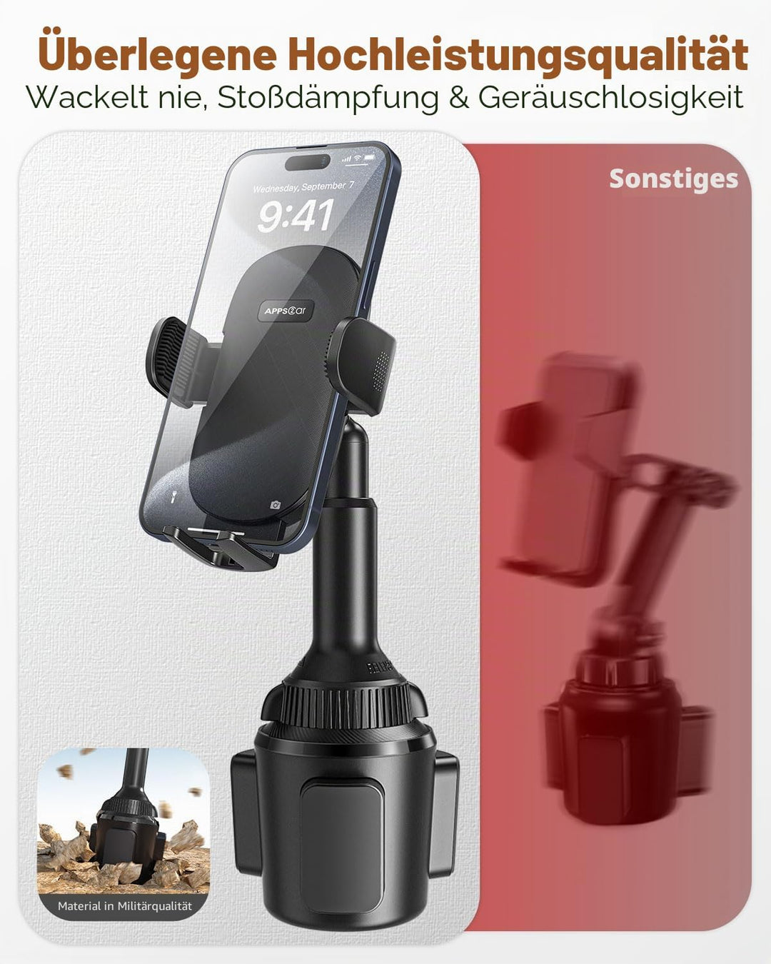 APPS2Car Handyhalterung Auto Getränkehalter, Handyhalterung Auto Becherhalter, Mercedes Handy Halter