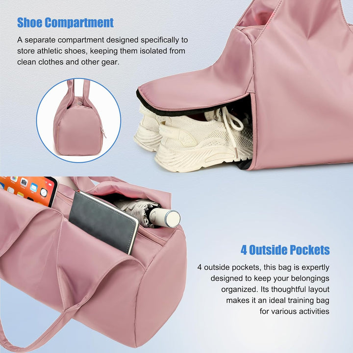 Sporttasche für Damen und Herren mit Schuhfach & Nassfach Weekender Reisetasche Freizeit Handtasche