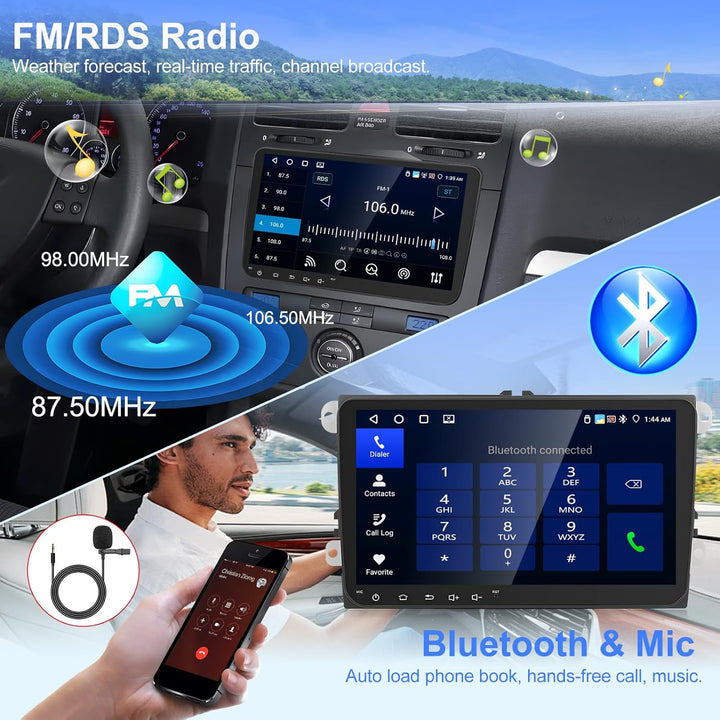 [4G+64G] Motorsi Autoradio für VW Seat Passat Golf 5 6 Polo Skoda mit Apple Carplay Android Auto, 9'