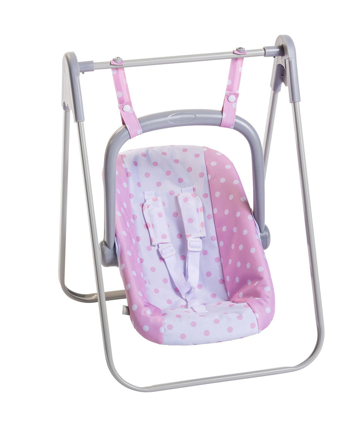 JC TOYS - 2-in-1 Hängematte und Stuhl mit Mehreren Positionen, abnehmbar für Puppen bis zu 45 cm, Ro