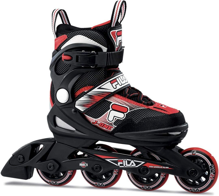 FILA Jungen J-ONE Combo I 3 Set Skate &amp; Schützer &amp; Helm I grössenverstellbar I schwarz/rot L (36-40)