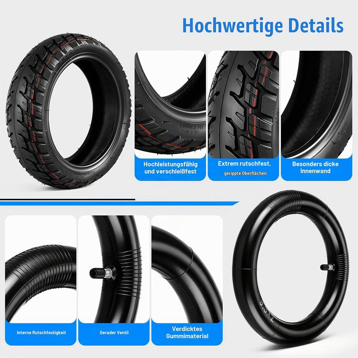 SYACHI 9,5 x 2,50 Reifen Kit für Niu KQI3 Max/Pro/Sport, Elektroroller Ersatzreifen Zubehör Vorne un