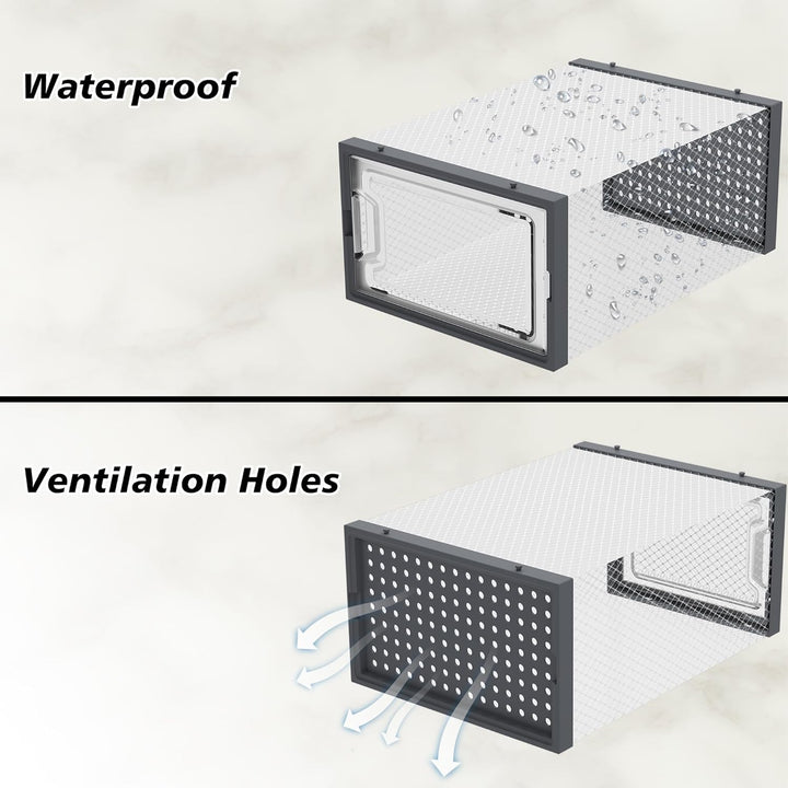 HOMIDEC Schuhboxen, 12er Set Schuhboxen Stapelbar Transparent, Faltbar Schuhorganizer Schuhaufbewahr
