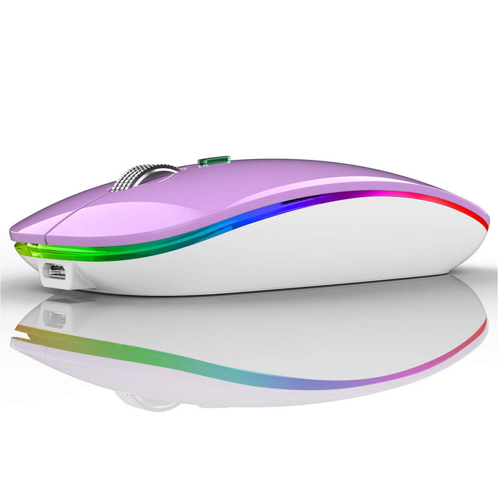 Uiosmuph G12 Maus Kabellos, LED 2.4G Leise Funkmaus Wiederaufladbar Wireless Mousemit Nano USB Empfä