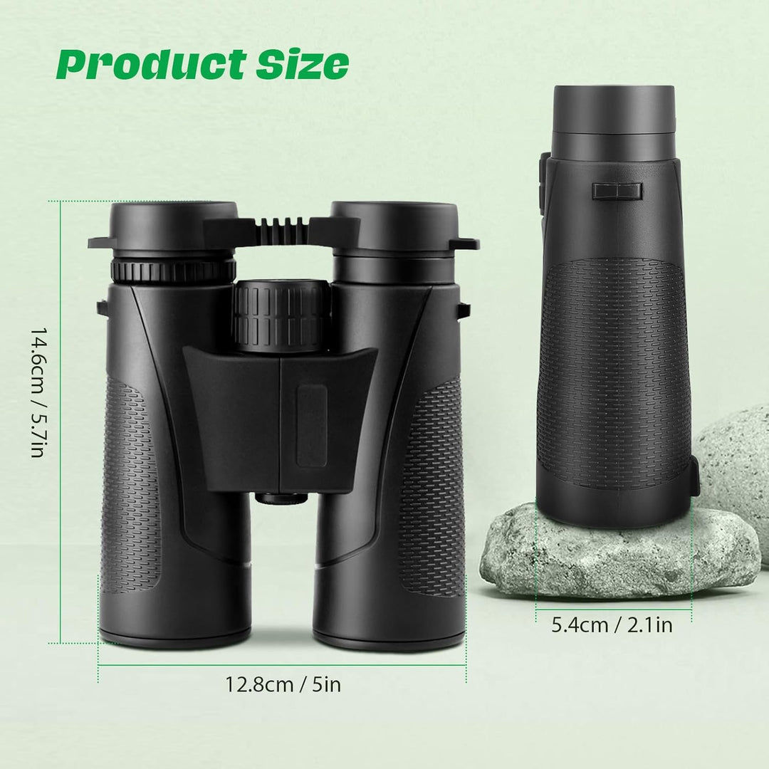 Fernglas Erwachsene 12×42HD, Kompakt Ferngläser mit BAK4 HD Prisma + FMC Objektiv, Binoculars Wasser