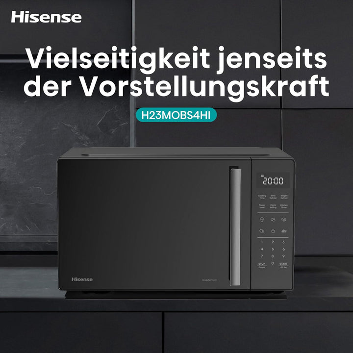 Hisense H23MOBS4HI Mikrowelle /23 L /900W /InverterTech/Keramikbeschichtung/Premium Glas/Massgeschne