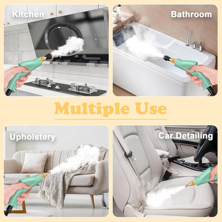 Dampfreiniger handgerät,2500W Hochdruckdampf Steam Cleaner, Steam Cleaner mit 3 Bürstenköpfen für Zu