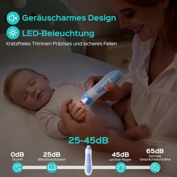 COSLUS Elektrische Nagelfeile Baby Wiederaufladbar: 2026 Electric Baby Nail Trimmer Sanfter 5 Geschw