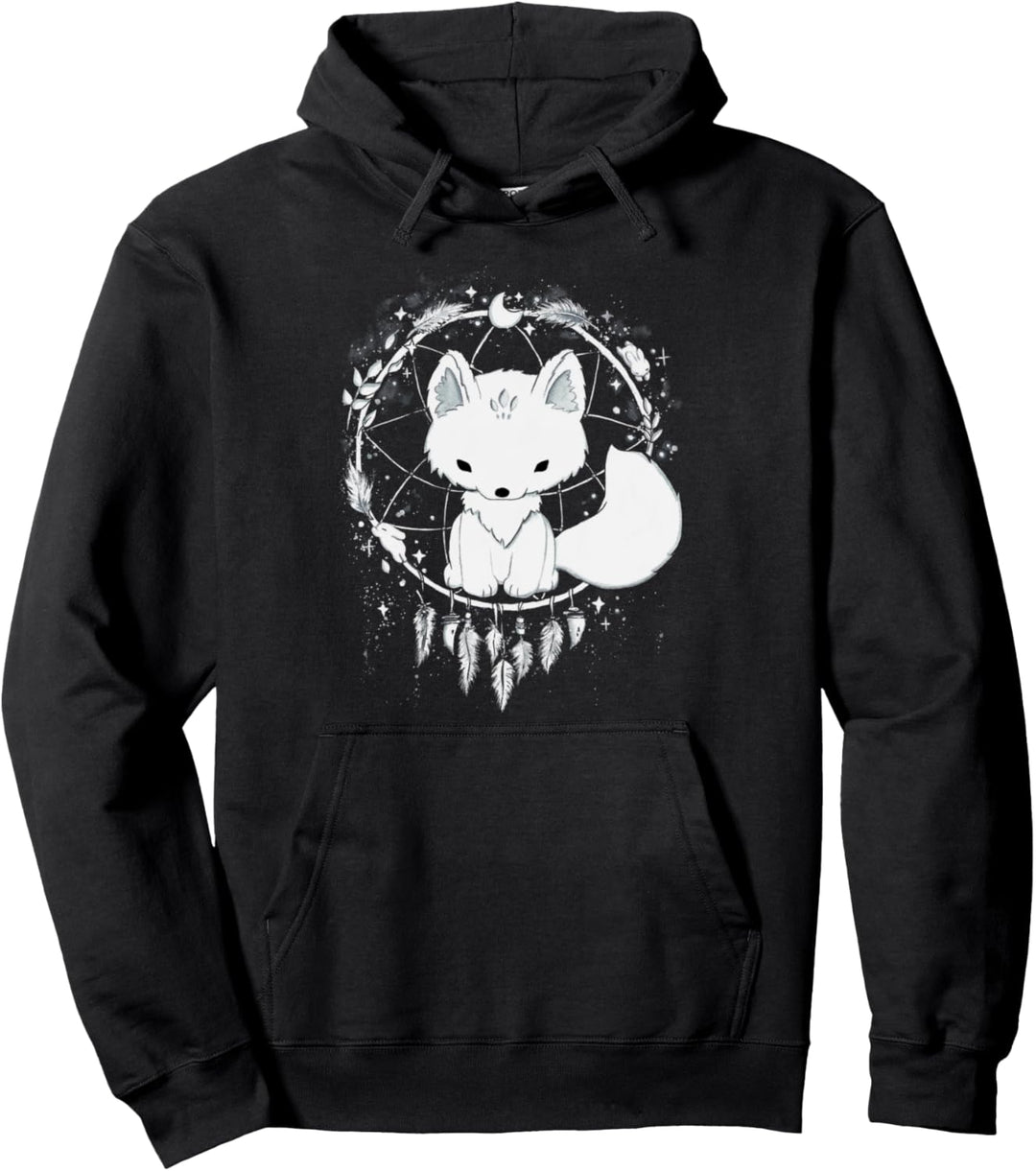Traumfänger Wolf Ethno Sterne mystische Wildtiere Pullover Hoodie