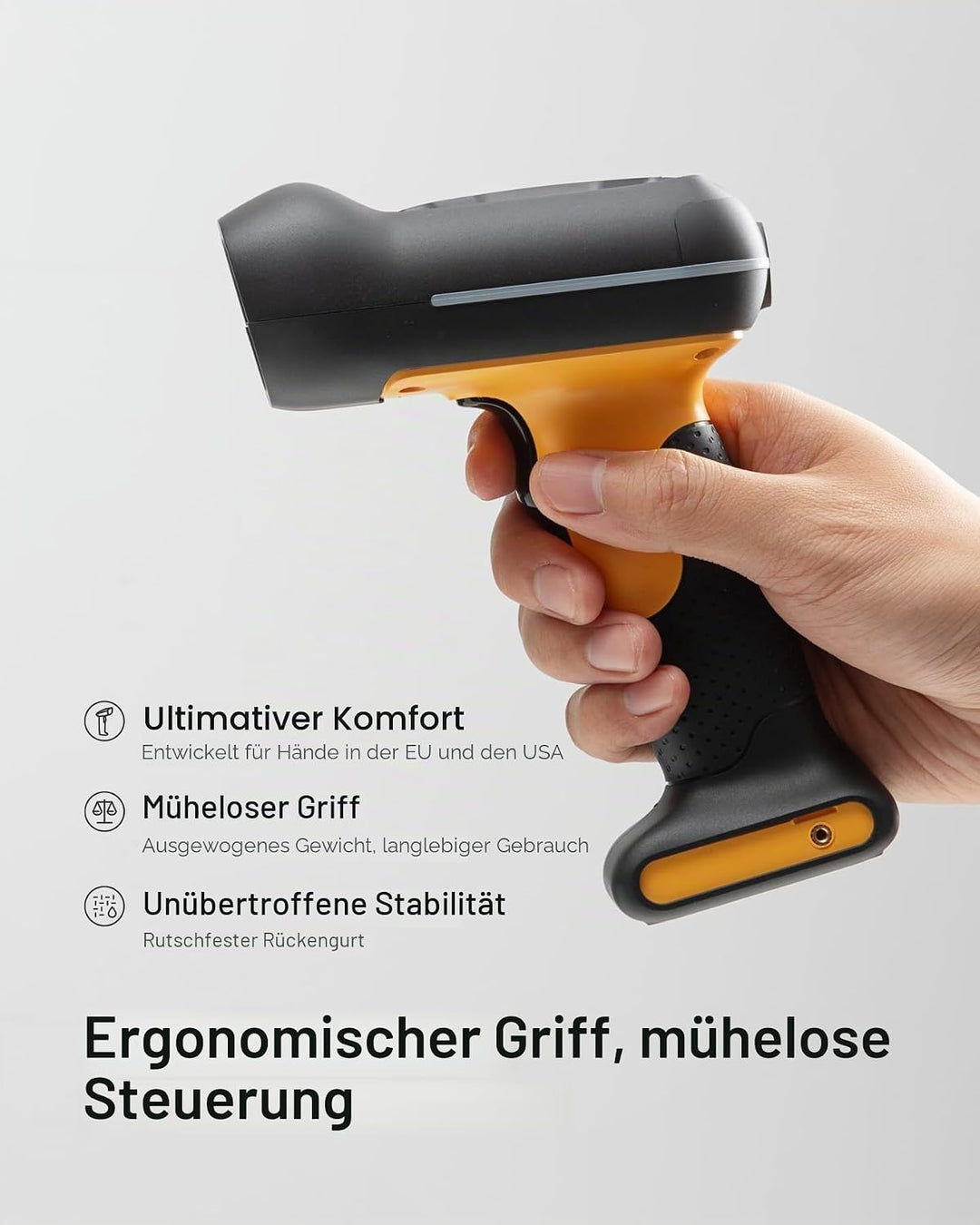 Inateck IP67 Barcode Scanner Kabellos 1D, Wasser-und Staubdicht, BCST-61 | Industrial, Bluetooth, 2.