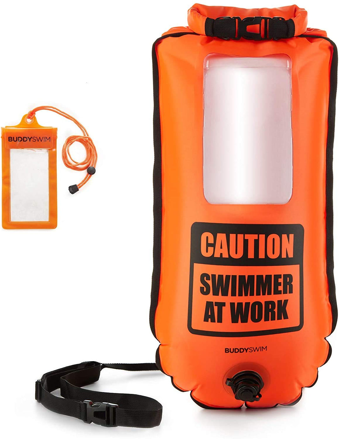 Schwimmboje 28 Liter. Schwimmboje Erwachsene freiwasser. Inklusive wasserdichter Tasche für das Hand