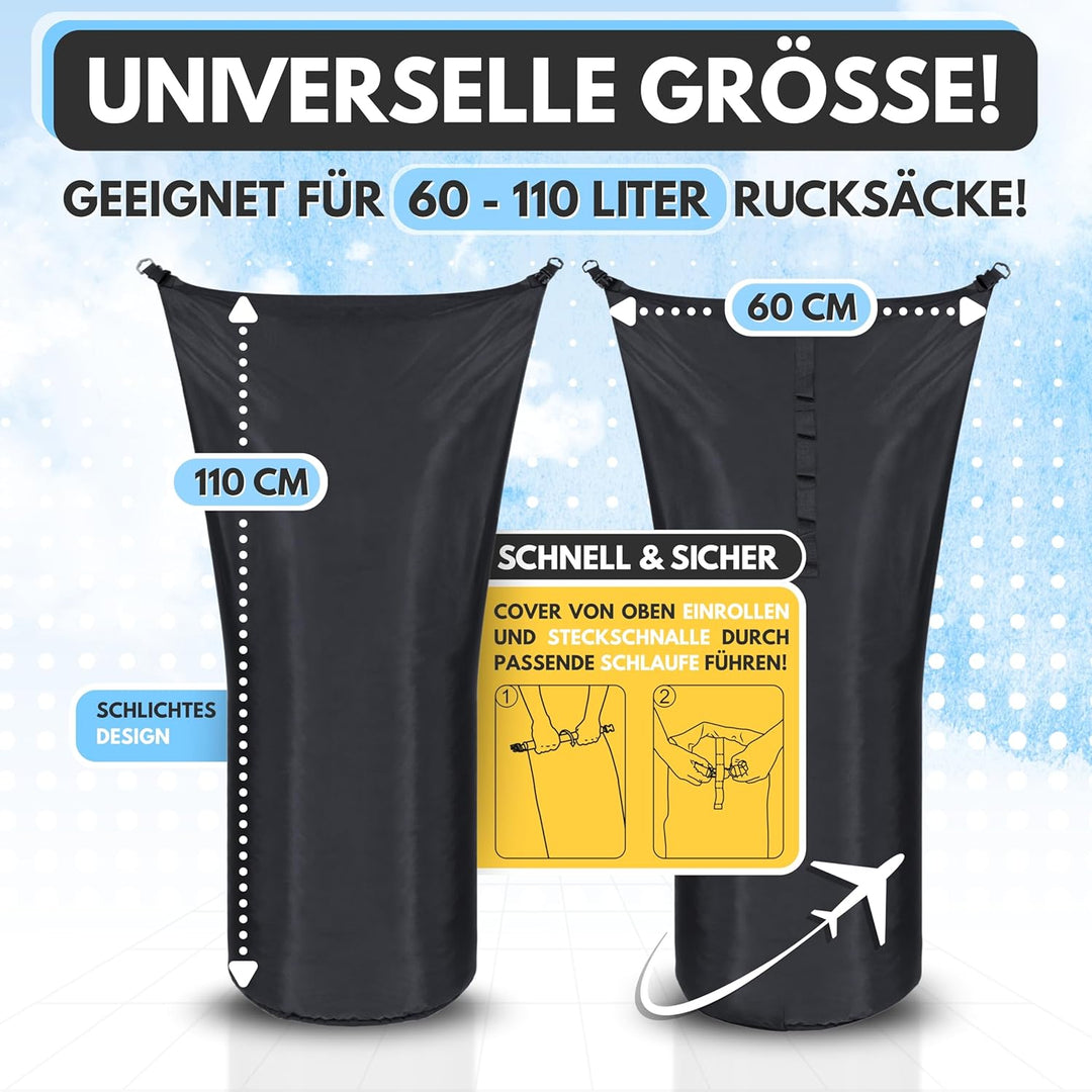 TWIVEE - 2 in 1 Rucksack Schutzhülle und Regenschutz - Flight Cover für Backpack - Flugzeug - Überzu