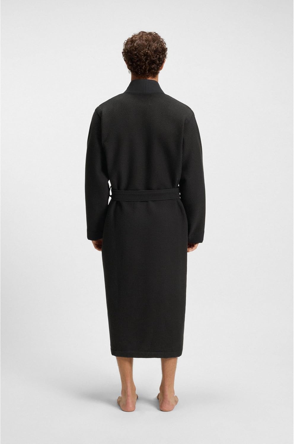 BOSS Bademantel Kimono in Waffle Piqué S Black1, S Black1