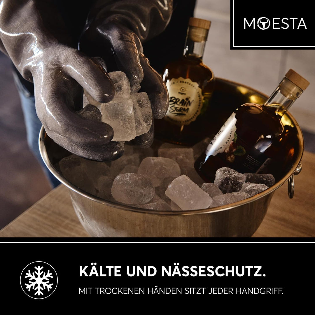 Moesta 19832 - HeatPro Gloves - Ofen- und Grillhandschuh aus Silikon - bis 250 Grad hitzebeständig,