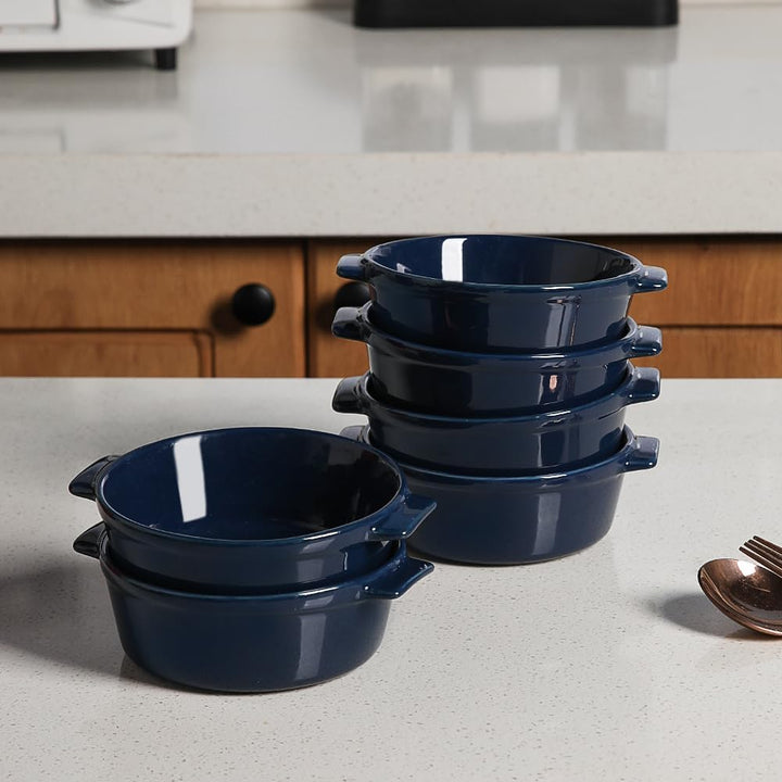 Sweejar Home Keramik-Souffle-Schalen, runder Griff, 295 ml für Pudding, Creme Brulee, Souffle – Set