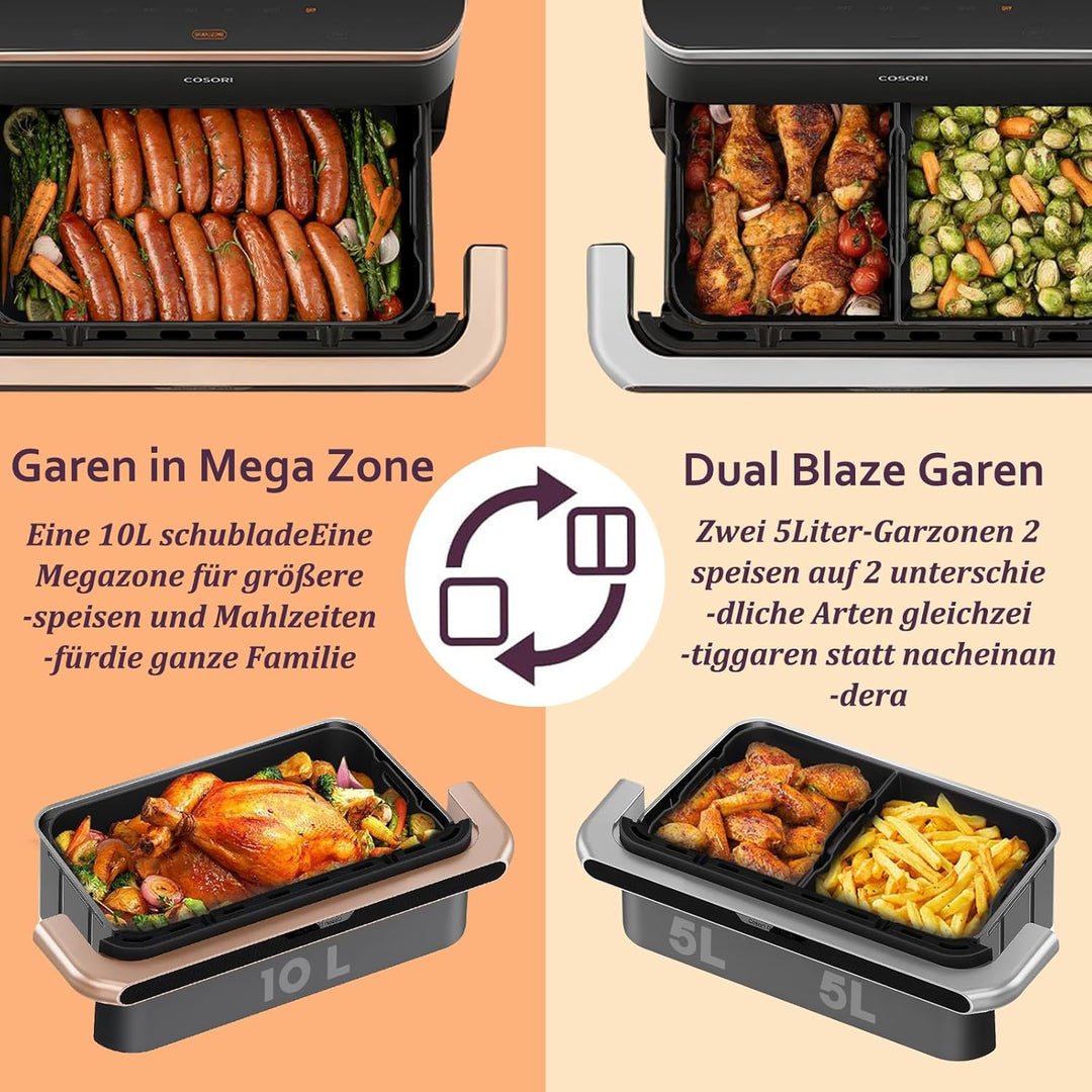 Silikonform Heissluftfritteuse Zubehör für COSORI Blaze TwinFry XXL 10L, 3 Stück Airfryer Silikonfor